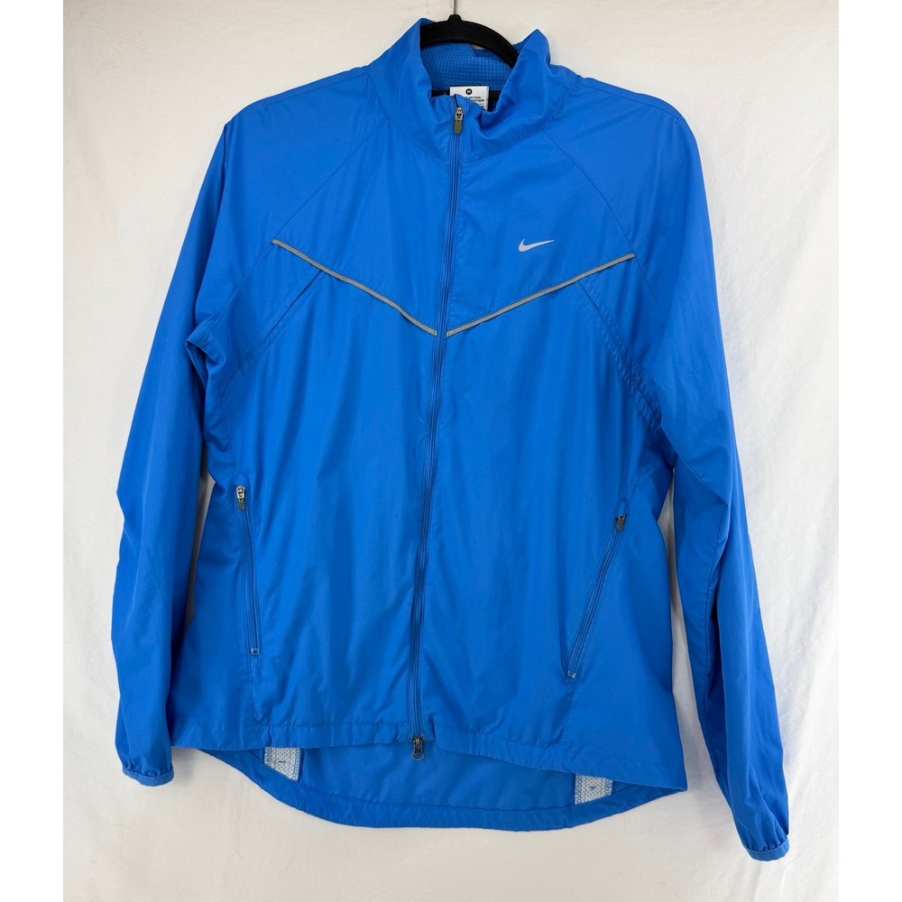 Nike‎ Vapor Womens Blue Reflective Running Windbreaker Jacket Size M 362774-408